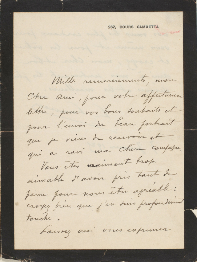 Louis Lumière - Remerciements après décès pour une photographie du disparu, sign...