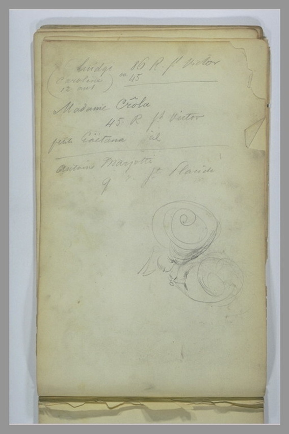 Annotations manuscrites ; deux têtes - Adolphe Yvon | Musée d'Orsay