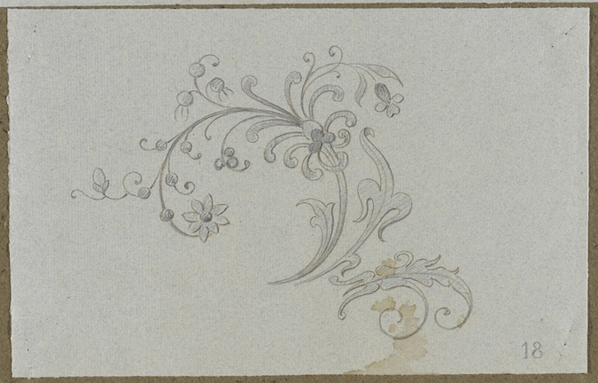 Emile Gallé - Modèles de décor : ornement floral ave fleur de lys