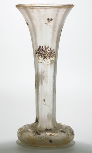 Cristallerie de Pantin - Vase à décor de violettes