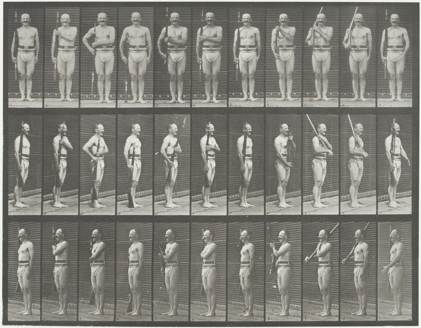 Eadweard Muybridge - Homme au garde-à-vous