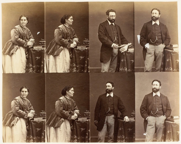 André Adolphe Eugène Disdéri - Mme Marie Laurent et son mari l'acteur Desrieux e...