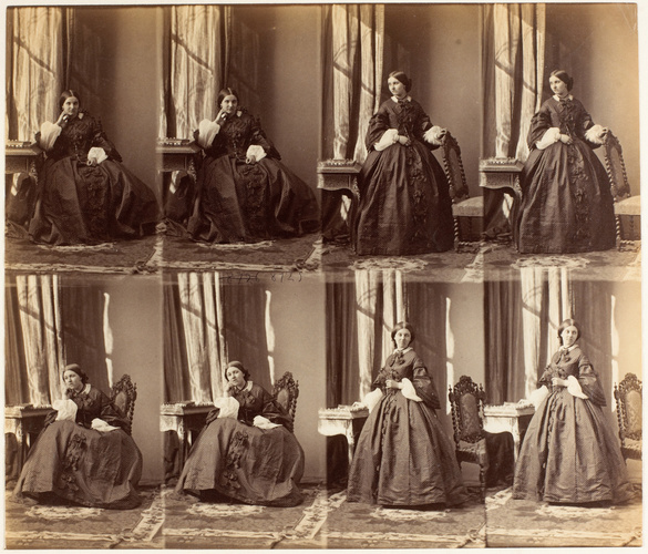 André Adolphe Eugène Disdéri - Lady Murray en huit poses, quatre assise et quatr...
