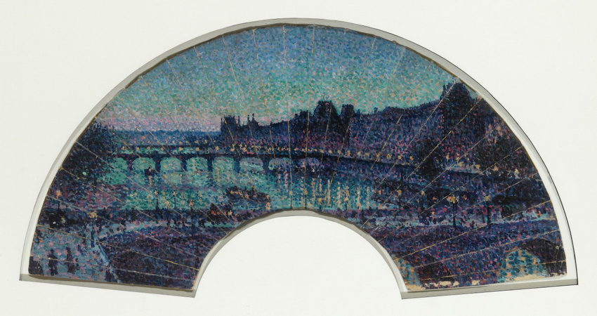 Maximilien Luce - Le Louvre et le Pont-Neuf la nuit, éventail
