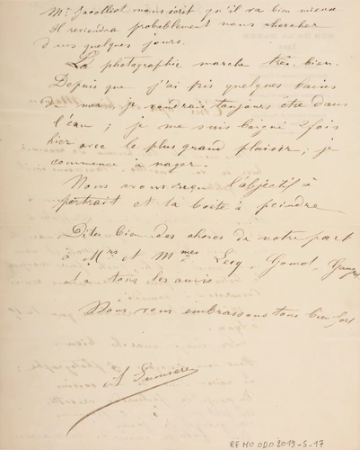 Auguste Lumière - Lettre manuscrite, à en-tête de l'atelier Lumière rue de la Ba...