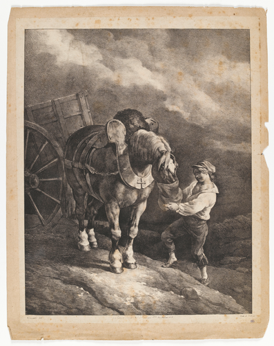 Théodore Géricault - Garçon donnant de l'avoine à un cheval dételé