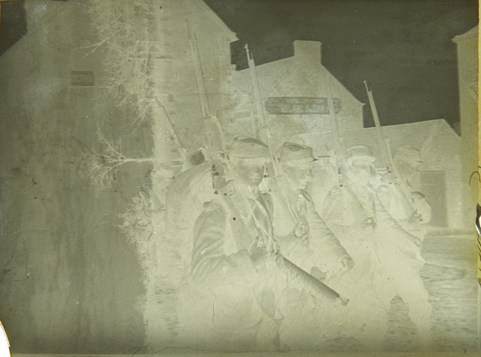 Auguste Delaherche - Rassemblement de militaires, 3 février 1915, gare de Laval