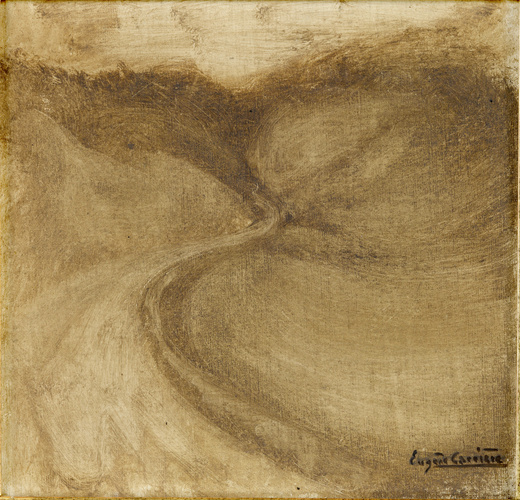 Eugène Carrière - Paysage et route sinueuse