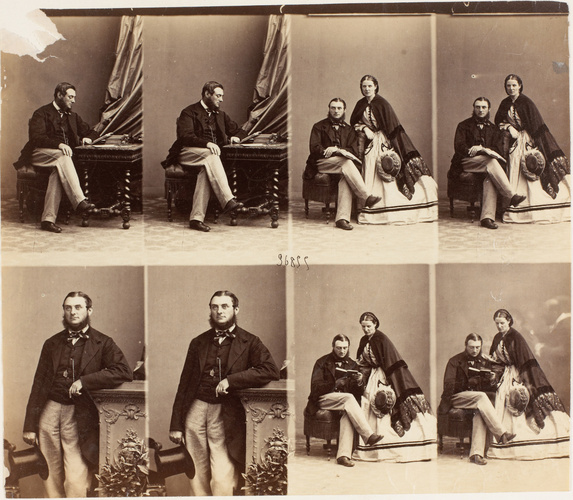 André Adolphe Eugène Disdéri - M. et Mme. Barclay en huit poses, quatre monsieur...