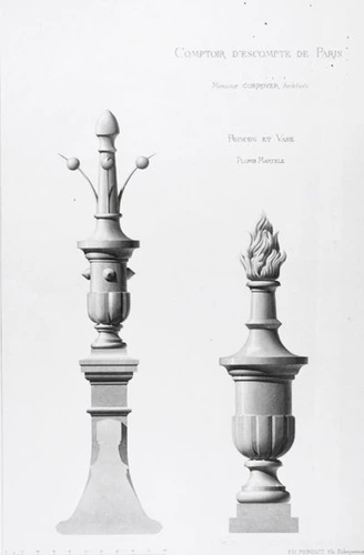 Maison Monduit - Deux modèles de poinçon et vase en plomb martelé, comptoir d'es...