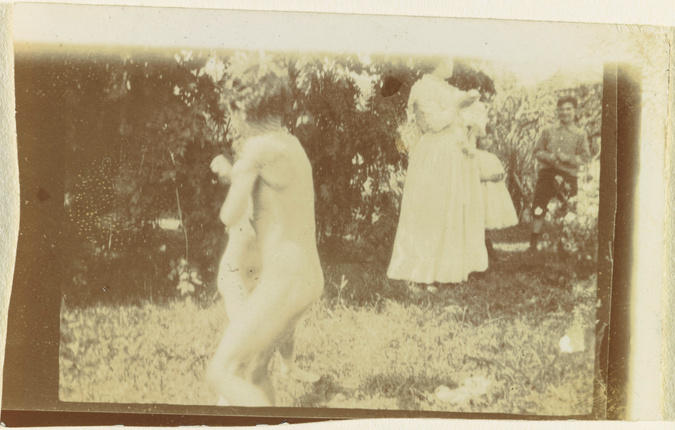 Pierre Bonnard - Jean de profil s'essuyant, et divers personnages à l'arrière-pl...