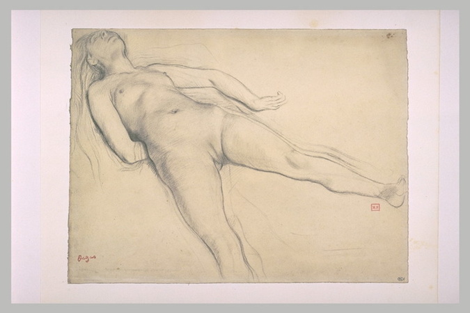 Edgar Degas - Femme nue, couchée sur le dos