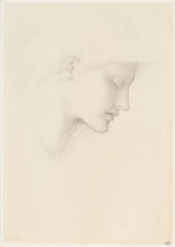 Edward Burne-Jones - Tête de jeune femme, étude pour 'La Roue de la Fortune'