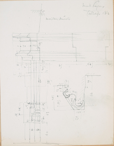 Victor Ruprich-Robert - Montpeyroux, plan et élévation partielle du manteau d'un...