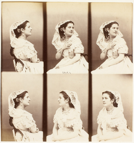 André Adolphe Eugène Disdéri - Mme Marie Lecomte assise, en six poses