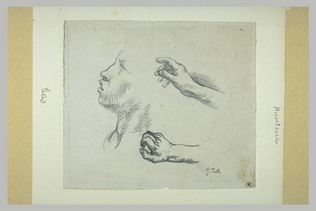 Jean-François Millet - Visage de profil, et deux mains