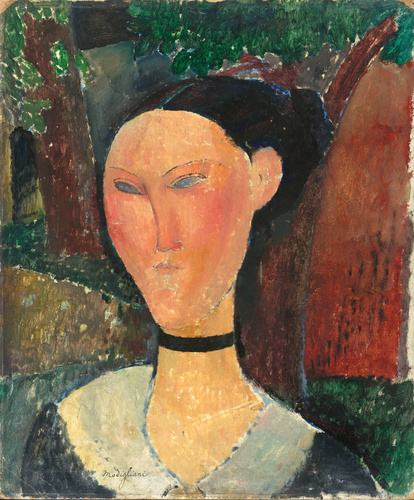 Amedeo Modigliani - Femme au ruban de velours}