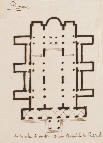 Edouard Villain - Plan de l’ancien temple de la Pudicitia, Rome