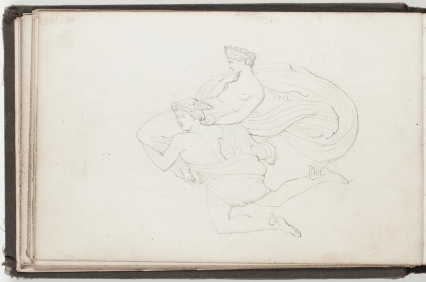 Maurice Ouradou - Carnet de dessins et d'études : figures à l'antique, fontaines...