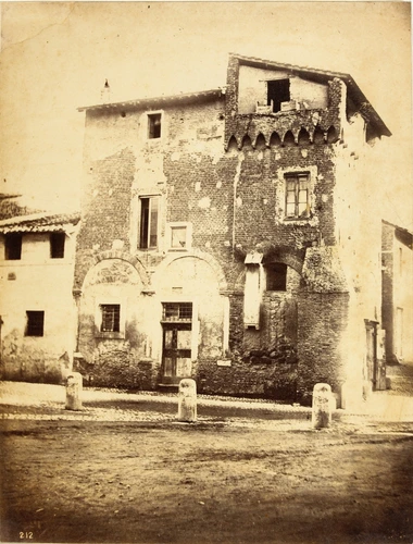 Carlo Baldassare Simelli - Une maison dans la Trastevere, près de l'église Saint...