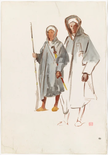 Alfred Dehodencq - Deux soldats arabes, de trois quarts à gauche