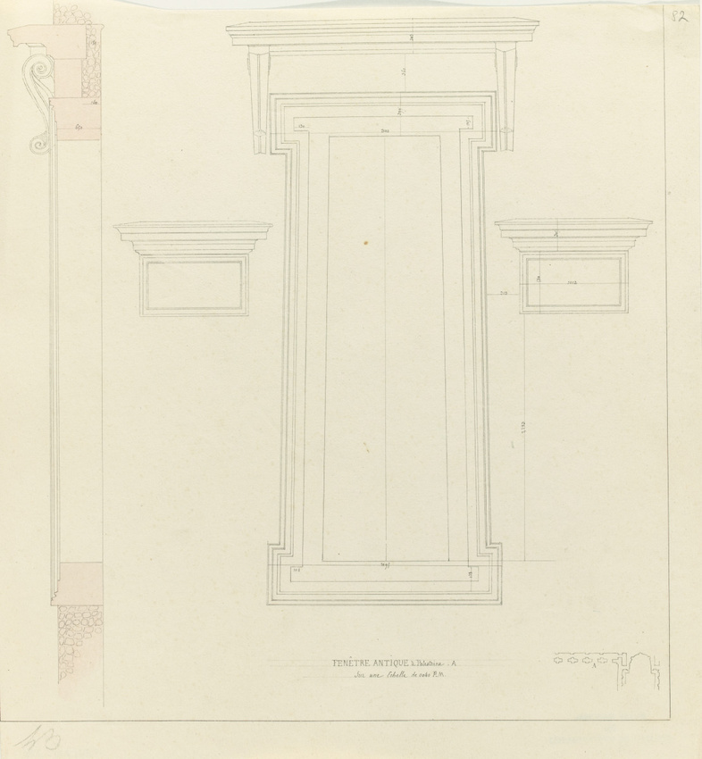 Louis Boitte - Palestrina, basilique, étude d'une fenêtre de l'atrium