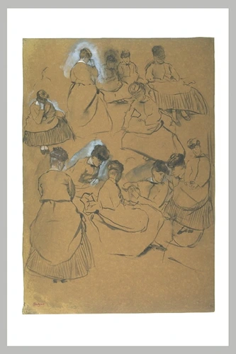 Edgar Degas - Douze études de femmes en costumes du second empire