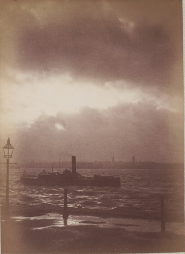 Gabriel Loppé - A Liverpool, vue d'un bateau