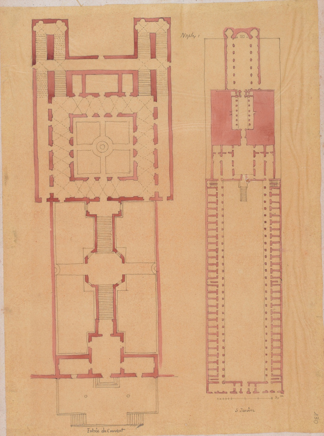 Louis Boitte - Naples, deux plans du couvent San Janvier