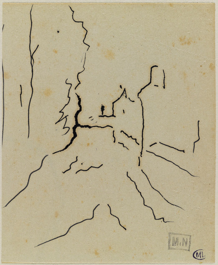 Paul Gauguin - Croquis de paysage : route au premier plan