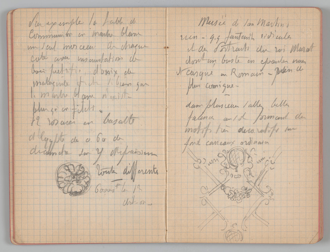 Charles-Justin Le Coeur - Carnet de notes concernant son voyage en Italie
