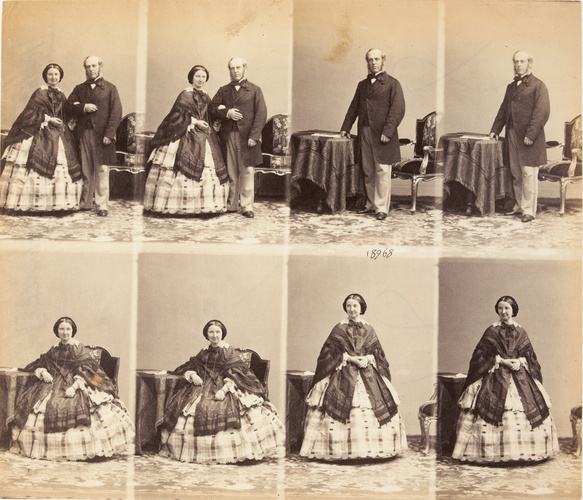 André Adolphe Eugène Disdéri - M. et Mme Maxwell en huit poses, quatre de madame...