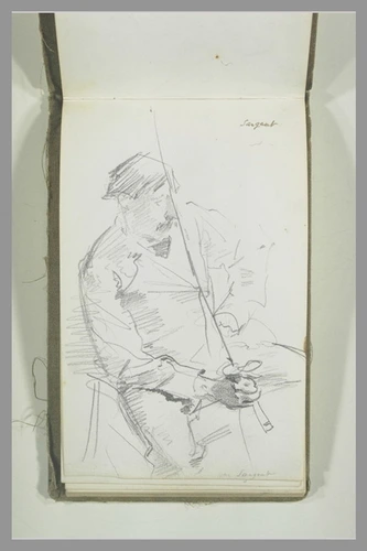 John Singer Sargent - Homme assis, tenant un fleuret