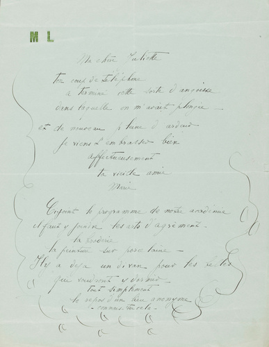 Marie Laurencin - Correspondance manuscrite : Marie Laurencin à Juliette [Domeni...