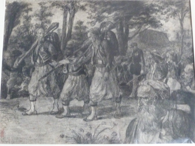 Guillaume Regamey - Zouaves en marche se dirigeant vers la gauche