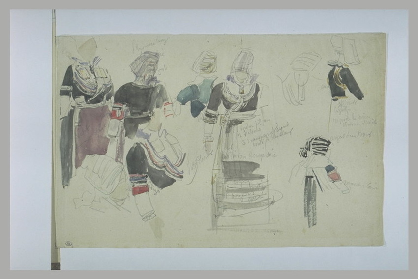 Eugène Boudin - Etudes de costumes de femme bretonne