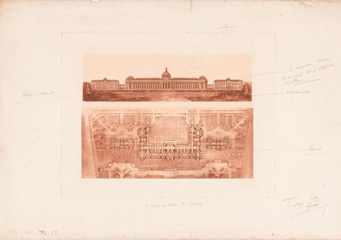 Raoul Brandon - Elévation et plan d'un palais