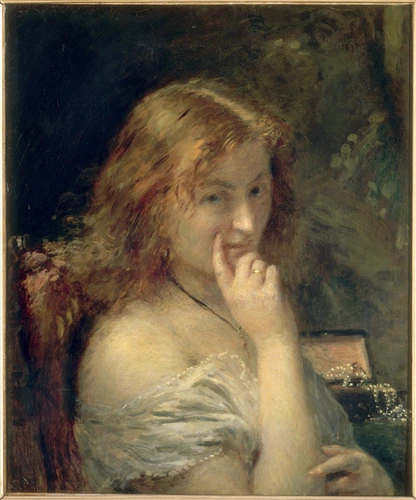 Adolphe-Félix Cals - Jeune femme à sa toilette