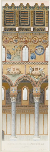 Louis Boitte - Sicile, le Dôme de Monreale, élévation d'une travée de la nef