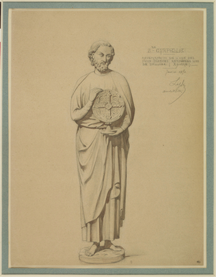 Jean-Baptiste Lassus - Restauration d'une statue d'apôtre de la Sainte-Chapelle