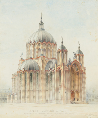 Alphonse Gosset - Sainte-Clotilde de Reims, façade latérale, élévation
