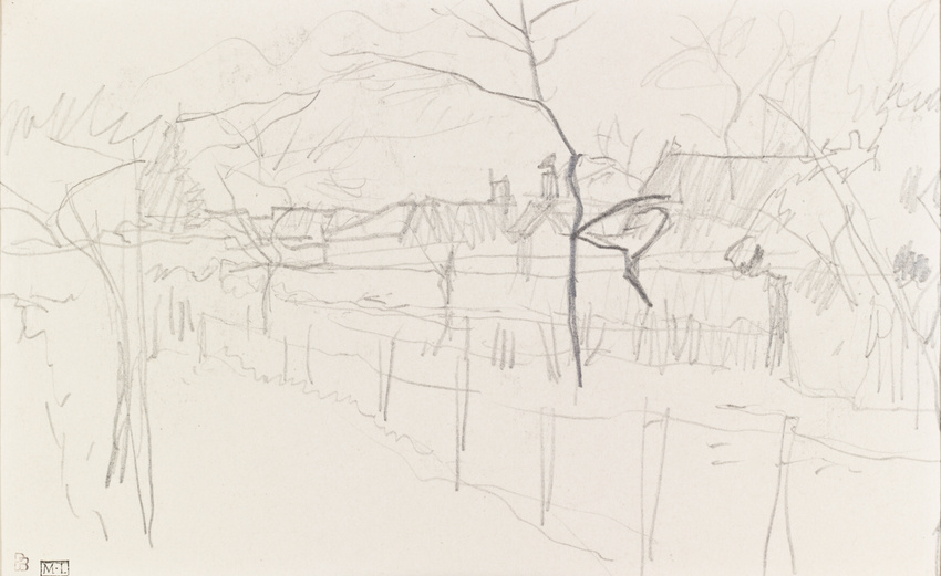 Pierre Bonnard - Paysage en hiver : prairie et maisons