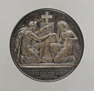Anonyme - Médaille du mariage de Gustave Eiffel et de Marie Gaudelet