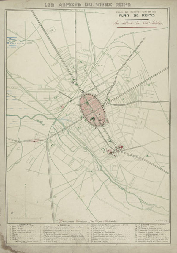 Ernest Kalas - Plan de Reims au VIIIe siècle