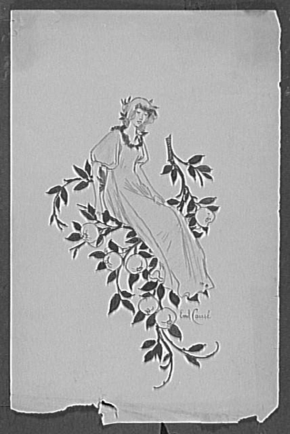 Emile Causé - Jeune femme sur une branche de fruits