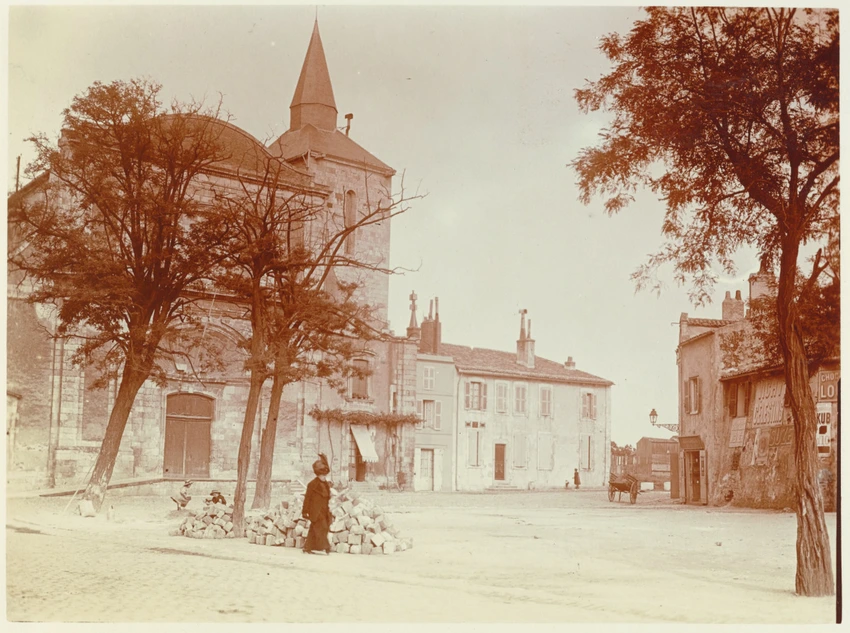 Charles Augustin Lhermitte - La Rochelle, la place devant l'église