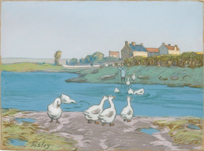 Alfred Sisley - Paysage : bord de rivière