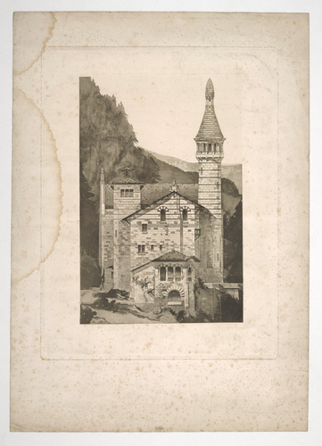 François Garas - Elévation d'une maison dans la montagne