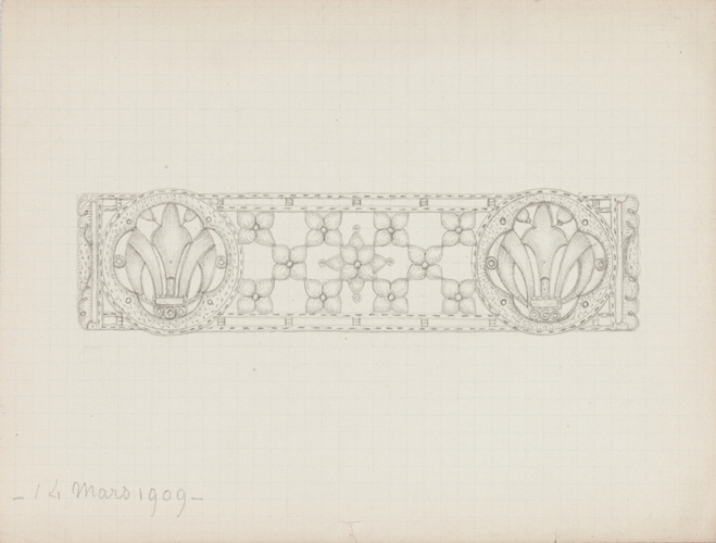 Enguerrand du Suau de la Croix - Plaque ajourée à motif floral et fleurdelisé