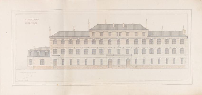 Antoine Soudée - Xe arrondissement. Groupe scolaire, élévation